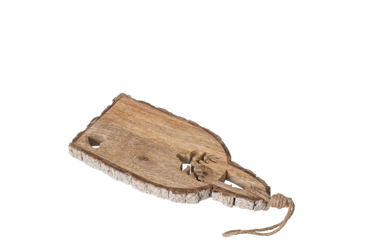 Planche à découper sculpté + écorce bois de manguier naturel s – J-line