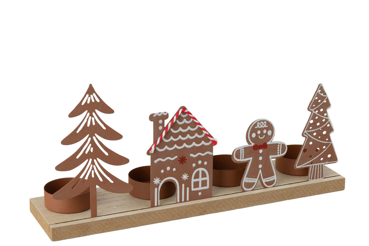 Photophore pain d'épice métal camel – J-line