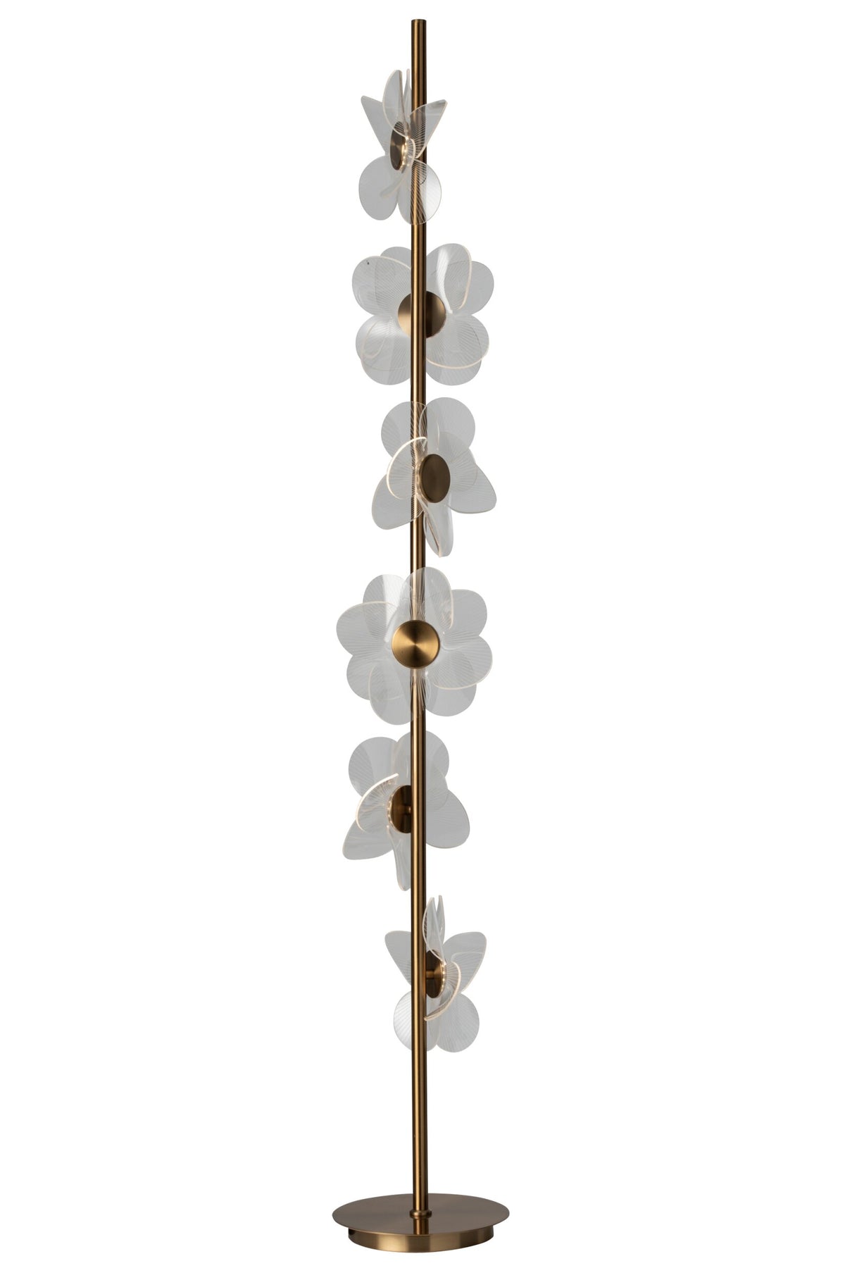 Lampadaire fleurs métal doré l – J-line