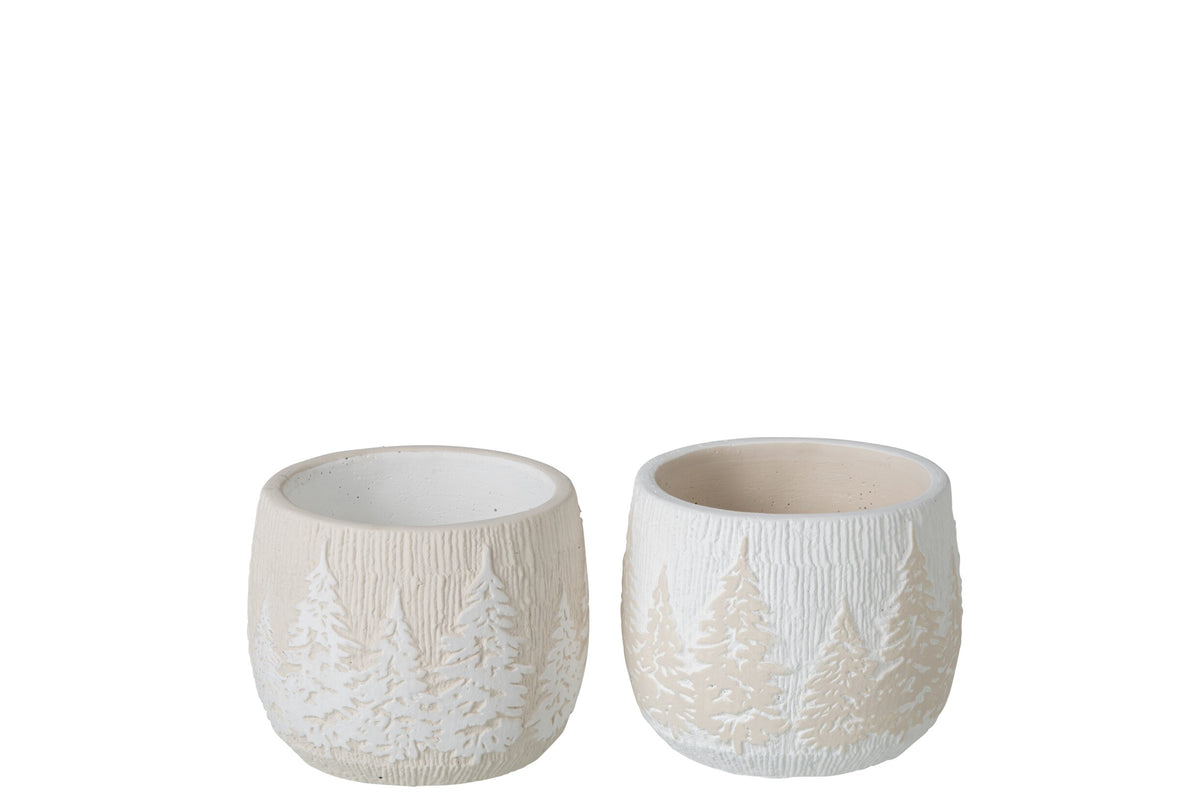 Cache-pot ciment blanc/beige clair s – J-line
