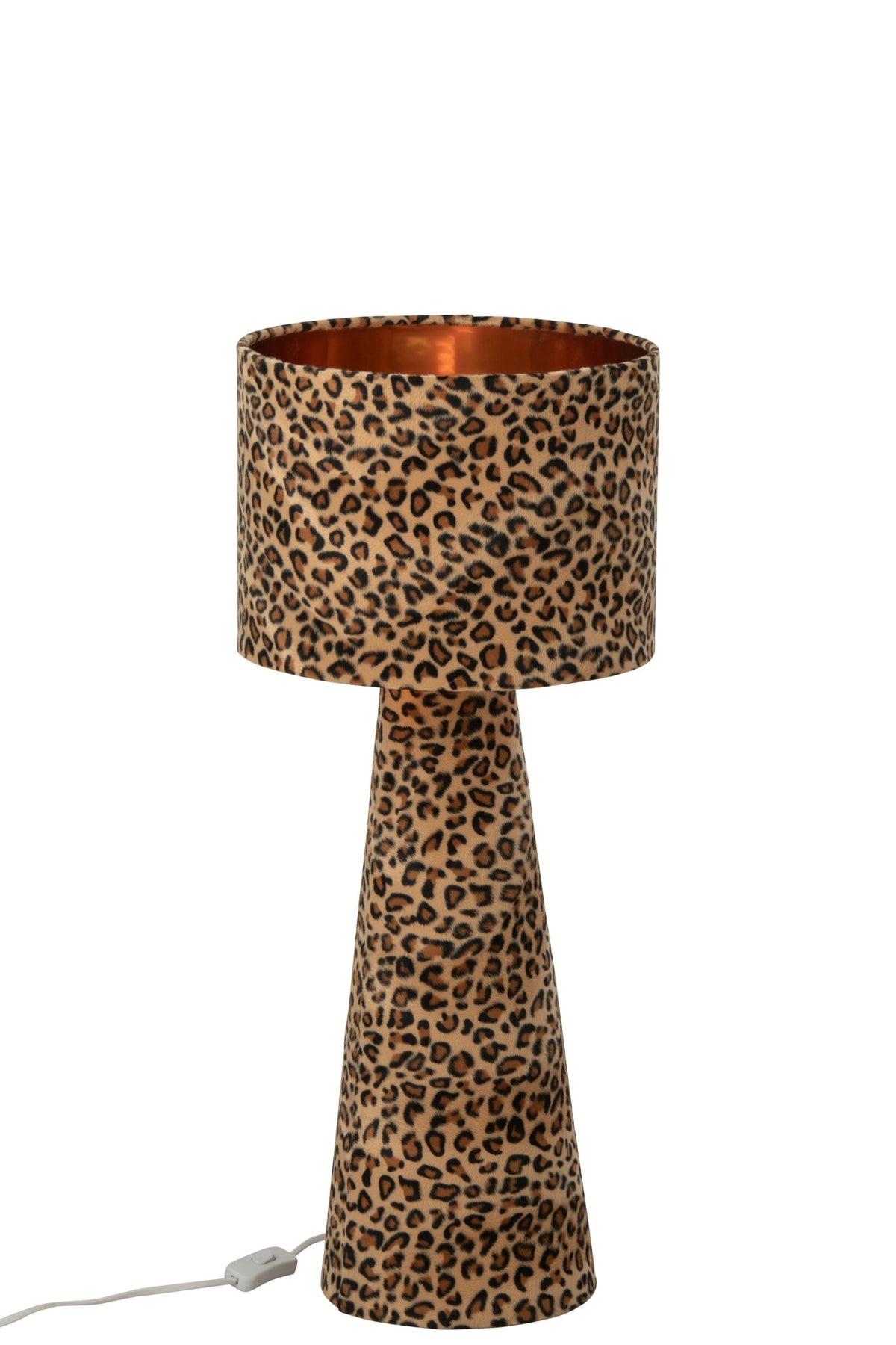 Lampe de table leopard tissu multi m – J-line