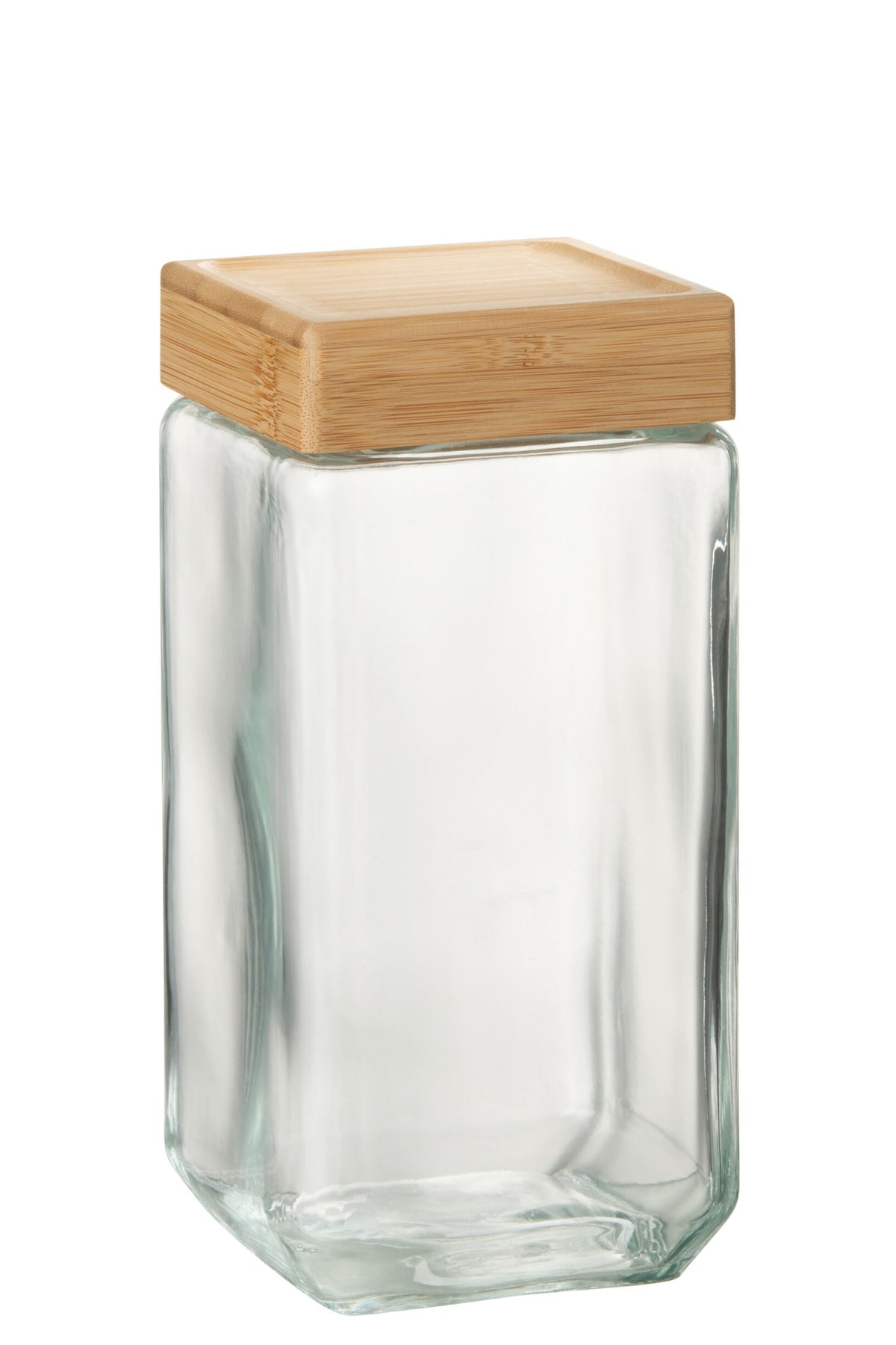 Pot en verre brad verre/bambou transparent/naturel xl – J-line
