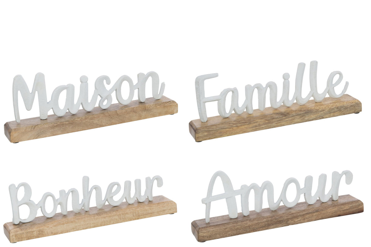 Mots sur pied aluminium/bois blanc – J-line
