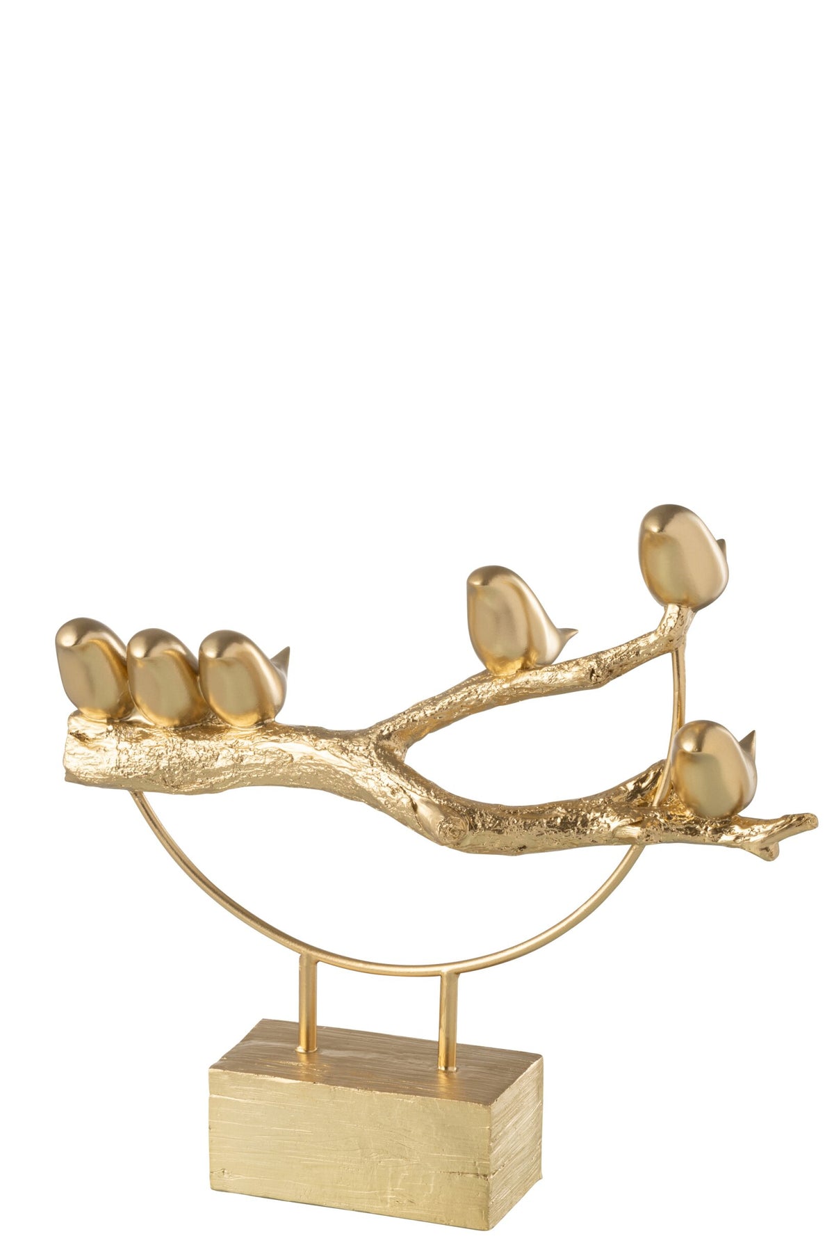 Oiseau sur branche base résine/metal or – J-line