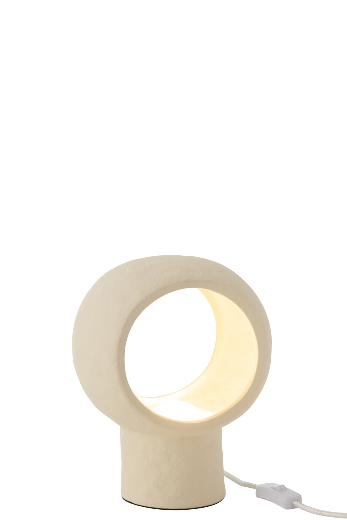 Lampe cercle verre globe pierre beige – J-line