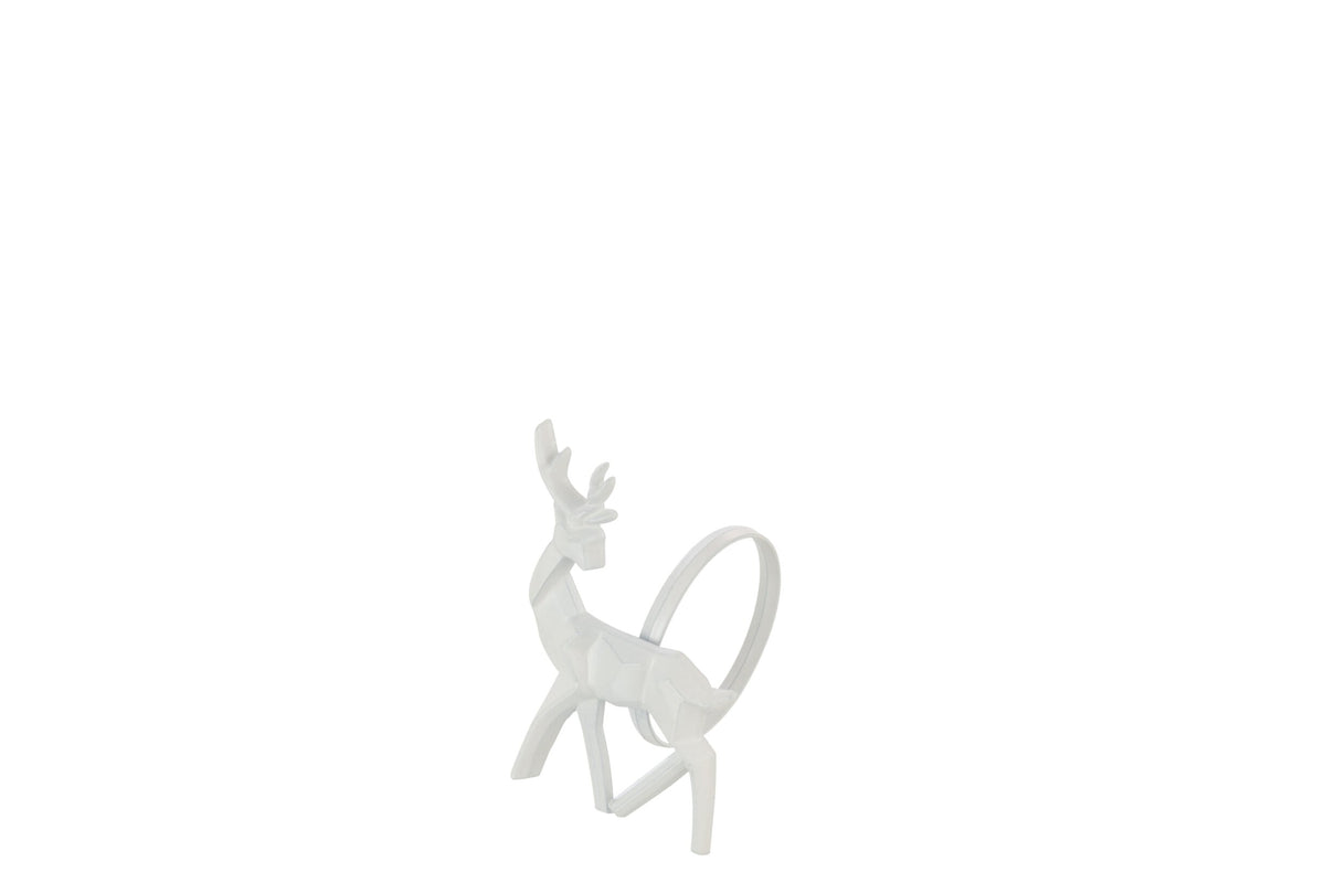Boîte de 4 rond de serviette renne fer blanc – J-line