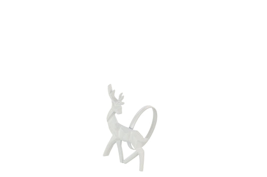 Boîte de 4 rond de serviette renne fer blanc – J-line