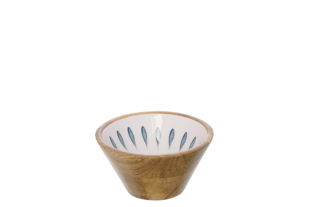 Bol bois de manguier bleu foncé/blanc s – J-line