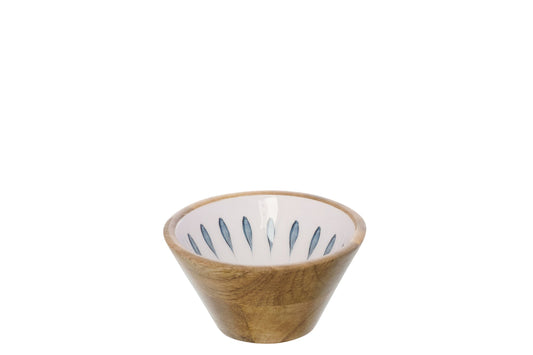 Bol bois de manguier bleu foncé/blanc s – J-line