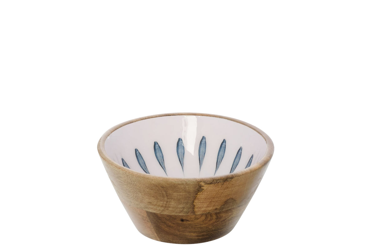 Bol bois de manguier bleu foncé/blanc m – J-line