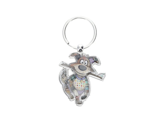 Porte-clés chien au bâton en métal – Bug Art Kooks