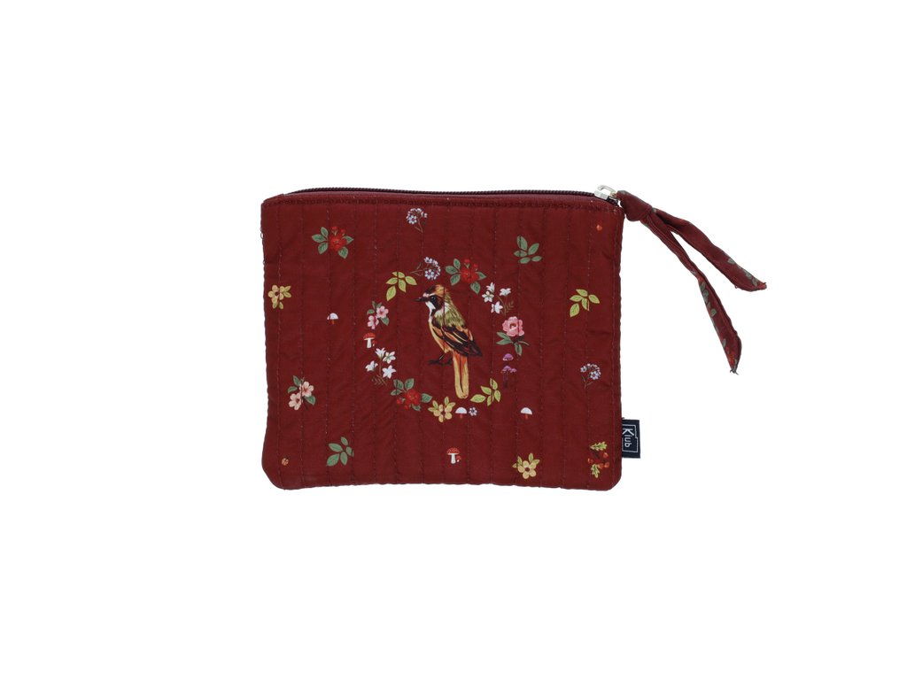 Pochette plate en tissu matelassé M – Balade en forêt
