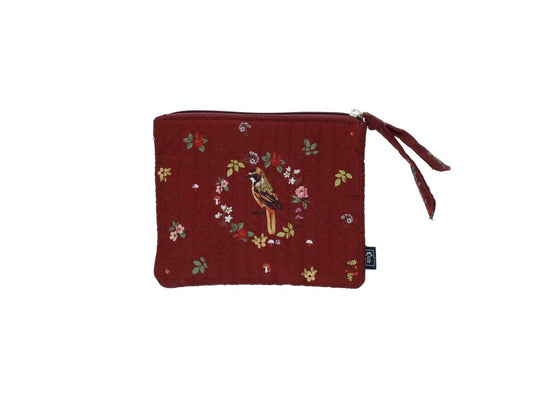 Pochette plate en tissu matelassé M – Balade en forêt