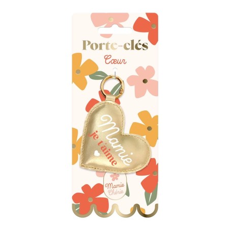 Porte clés coeur mamie je t'aime