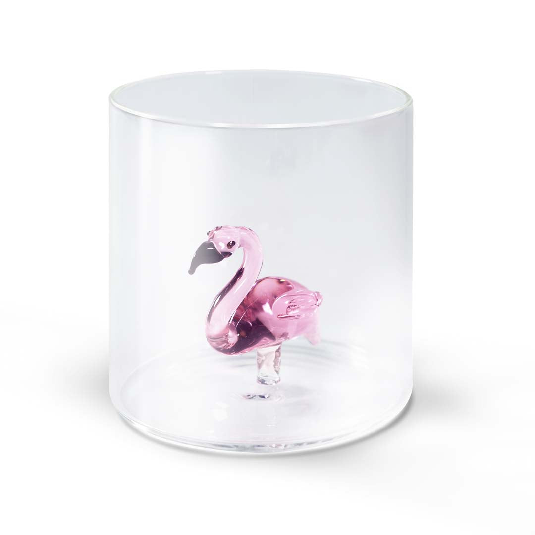 Verre flamant rose à figurine en borosilicate 250 ml