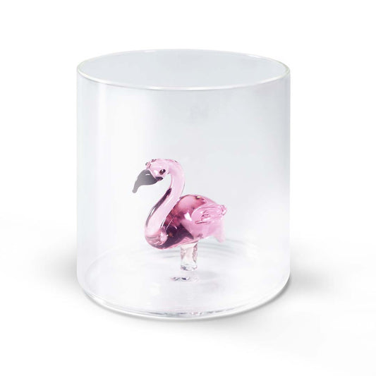 Verre flamant rose à figurine en borosilicate 250 ml