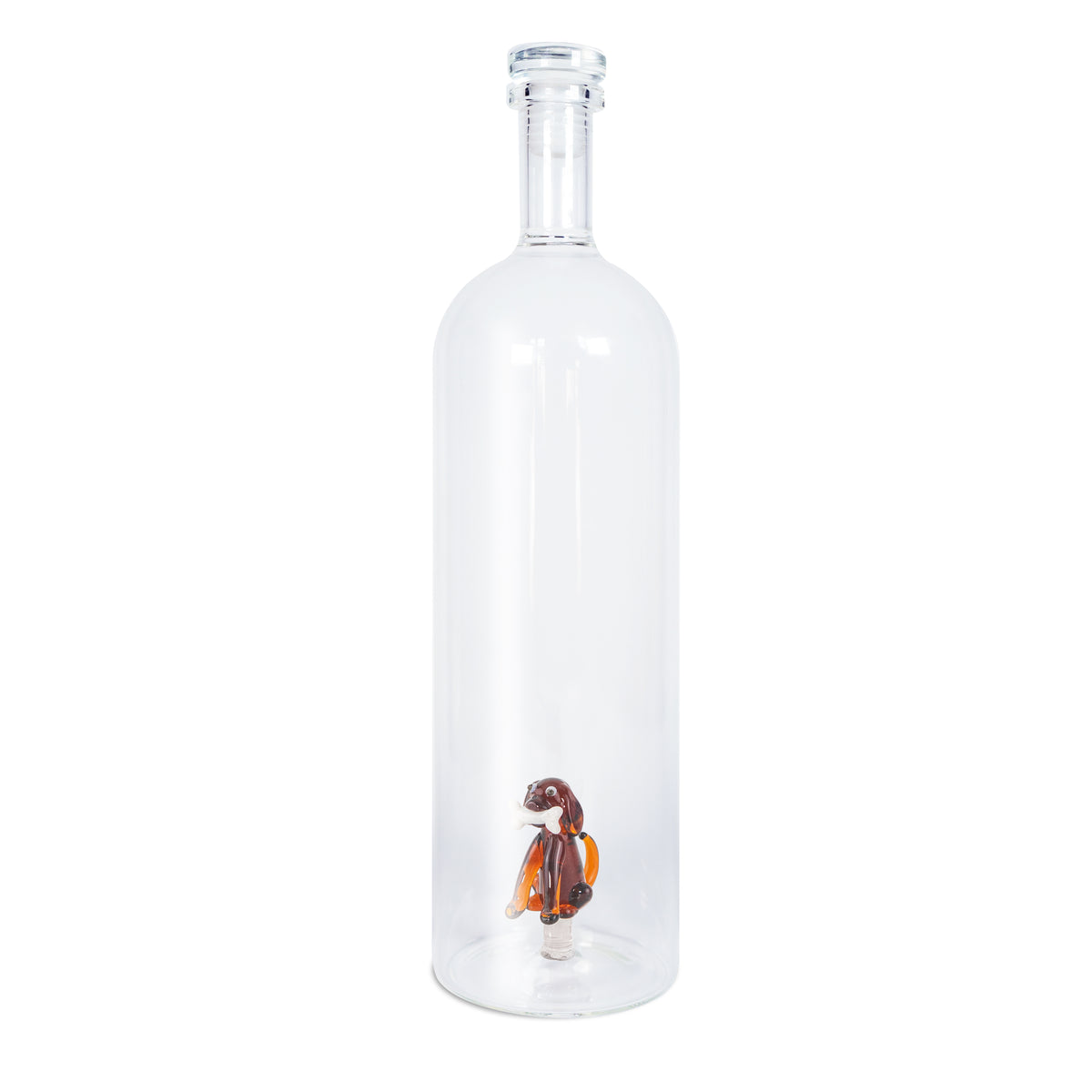 Bouteille en verre chien 1,2 L avec bouchon
