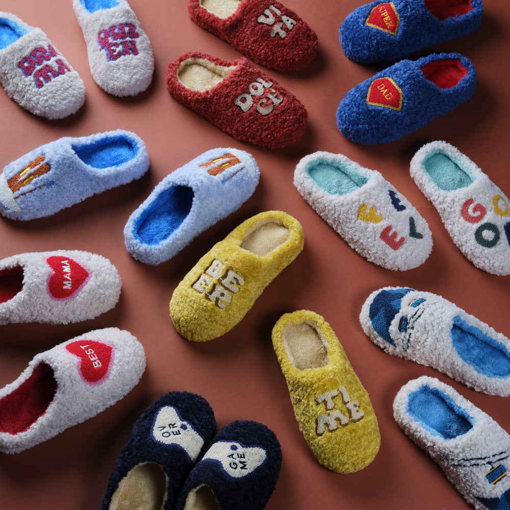 Chaussons Super Dad bleus M/L – cadeau papa – vue 2