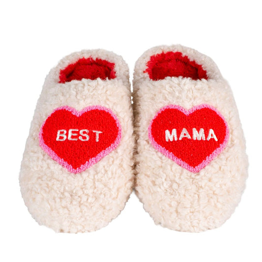 Chaussons Best Mama beige M/L – cadeau maman