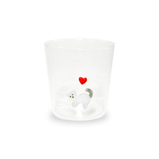 Verre décor chat en borosilicate 250 ml