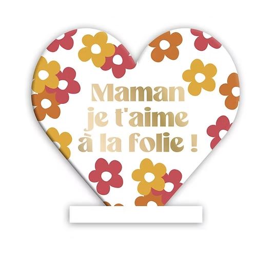 Plaque à poser Coeur Maman